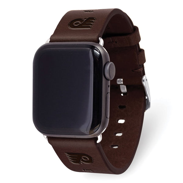 Gametime Phila. Flyers Leather Band fits Apple Watch (42/44mm S/M Brown)