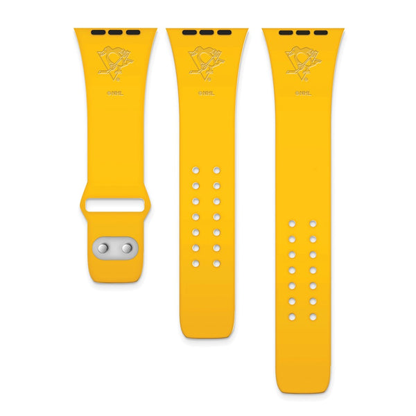 Gametime Pitts. Penguins Deboss Silicon Band fits Apple Watch (42/44mm Gold