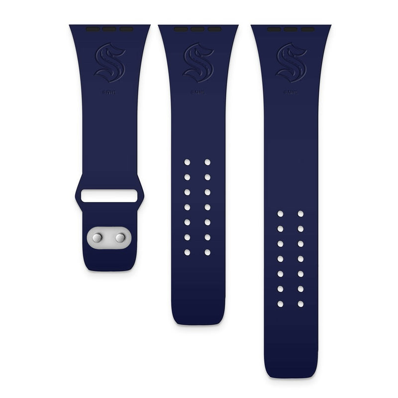 Gametime Seatt. Kraken Deboss Silicon Band fits Apple Watch (42/44mm Blue)