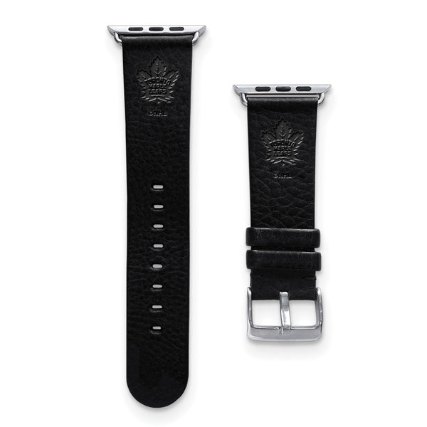 Gametime Tor. Maple Leafs Leather Band fits Apple Watch (42/44mm S/M Black)