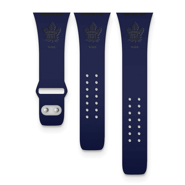 Gametime Tor. Maple Leafs Deboss Silicon Band fits Apple Watch (42/44mm Nav