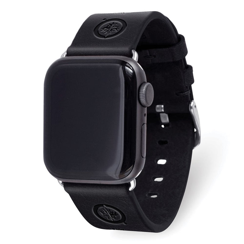 Gametime Winnipeg Jets Leather Band fits Apple Watch (42/44mm S/M Black)