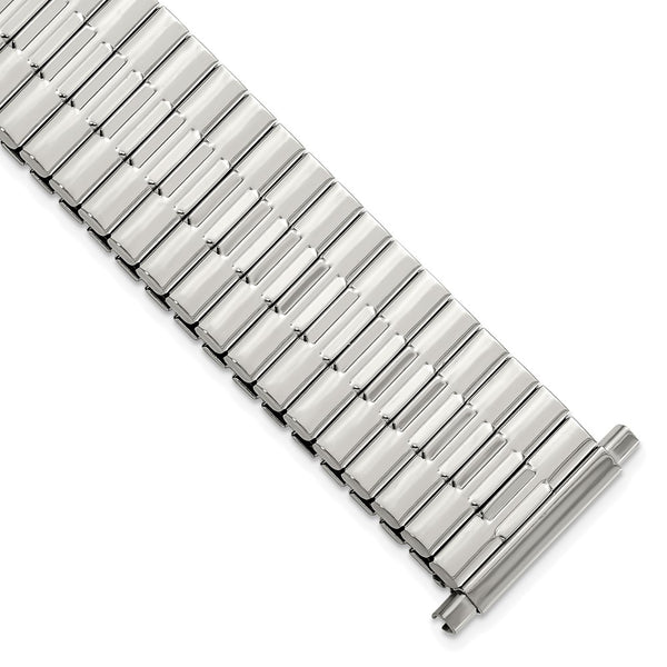 Gilden Mens Long 20-24mm Stainless Steel 7.5 inch Expansion Watch Band