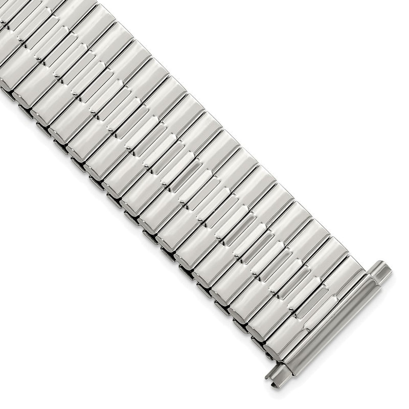Gilden Mens Long 20-24mm Stainless Steel 7.5 inch Expansion Watch Band
