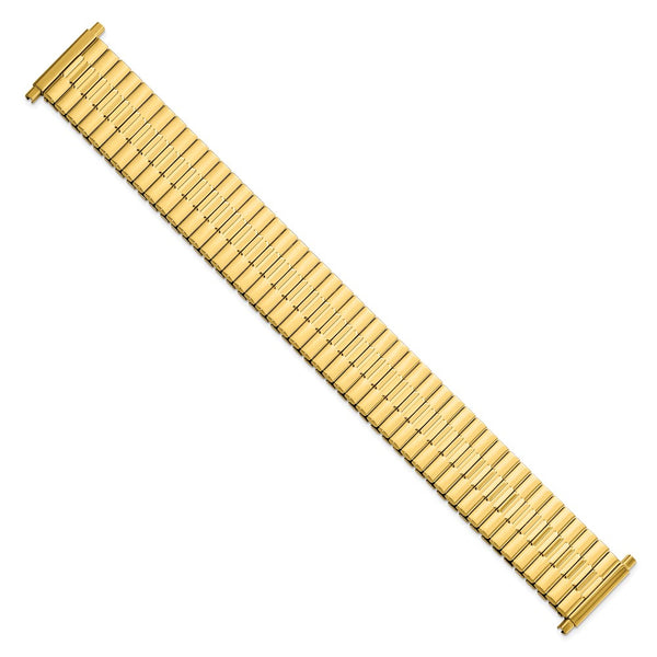 Gilden Mens Long 20-24mm Yellow IP-plated Stainless Steel 7.5 inch Expansion Watch Band