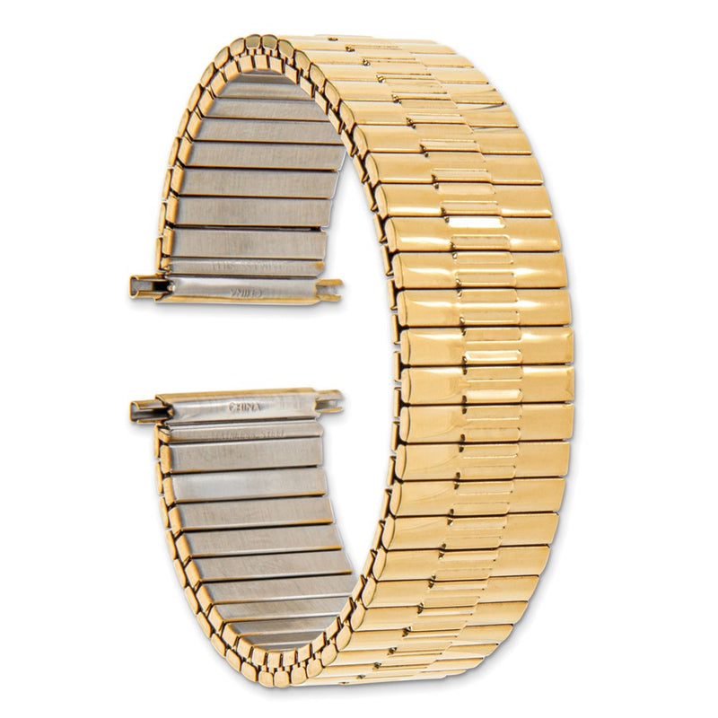 Gilden Mens Long 20-24mm Yellow IP-plated Stainless Steel 7.5 inch Expansion Watch Band