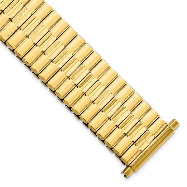 Gilden Mens Long 20-24mm Yellow IP-plated Stainless Steel 7.5 inch Expansion Watch Band