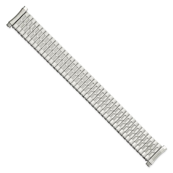 Gilden Mens 18-22mm Curved-End Stainless Steel Expansion Watch Band