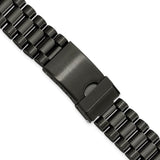 Gilden Long 18-22mm Black Stainless Steel Watch Band