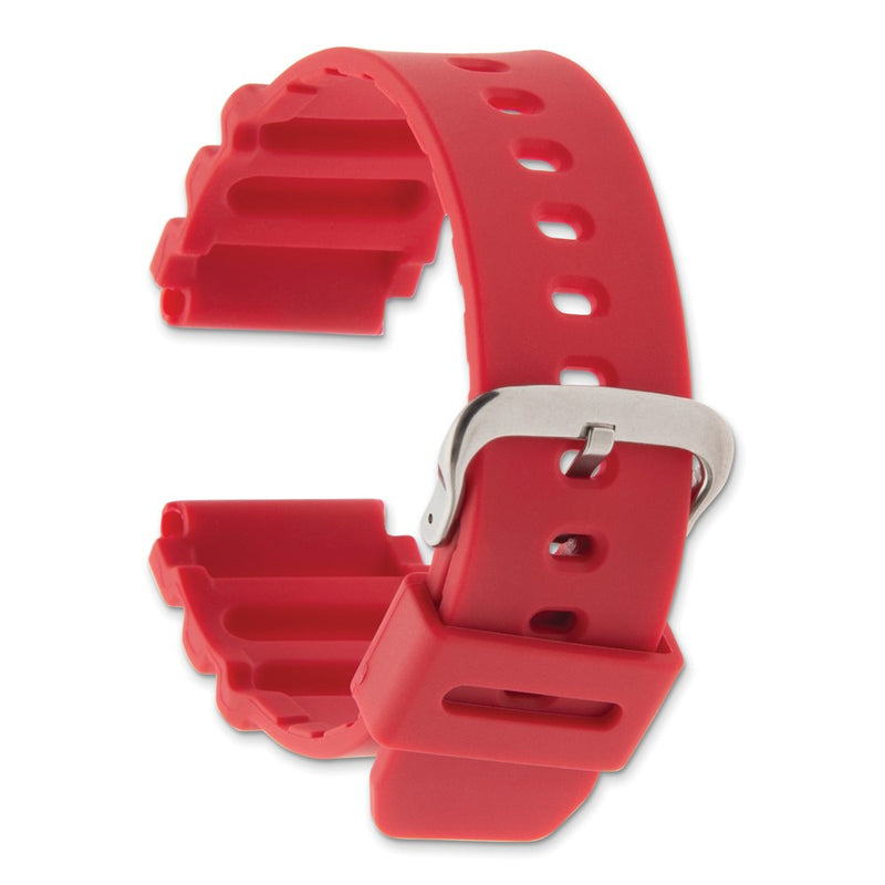 Gilden 22mm Red Polyurethane Sport with Stainless Steel Buckle 7.9 inch Watch Band