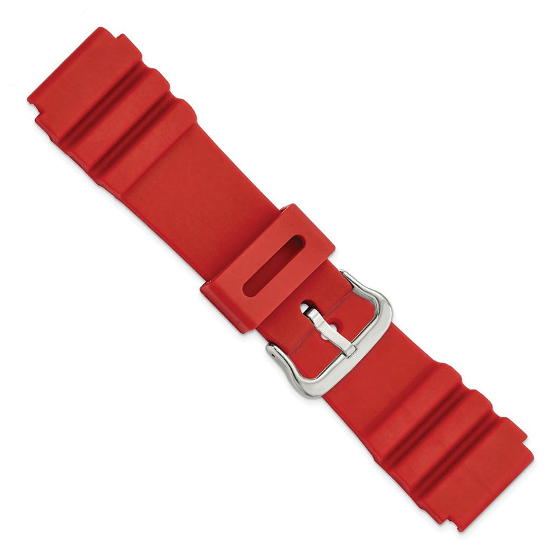 Gilden 22mm Red Polyurethane Sport with Stainless Steel Buckle 7.9 inch Watch Band