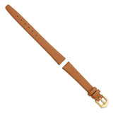 Gilden 12mm Light Brown Classic Calfskin Leather with Gold-tone Aluminum Buckle 6.5 inch Watch Band