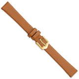 Gilden 12mm Light Brown Classic Calfskin Gold-tone Buckle Watch Band