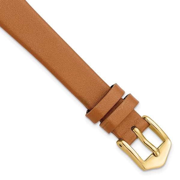 Gilden 12mm Light Brown Classic Calfskin Gold-tone Buckle Watch Band