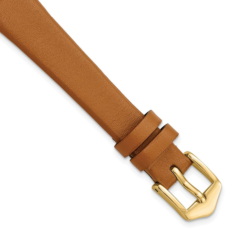 Gilden 13mm Light Brown Classic Calfskin Gold-tone Buckle Watch Band