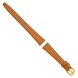 Gilden 14mm Light Brown Classic Calfskin Gold-tone Buckle Watch Band