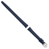 Gilden 10mm Navy Blue Classic Calfskin Leather with Silver-tone Aluminum Buckle 6.6 inch Watch Band