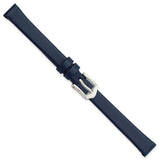 Gilden 10mm Navy Blue Classic Calfskin Leather with Silver-tone Aluminum Buckle 6.6 inch Watch Band