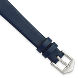 Gilden 12mm Navy Blue Classic Calfskin Leather with Silver-tone Aluminum Buckle 6.6 inch Watch Band