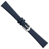 Gilden 14mm Navy Blue Classic Calfskin Leather with Silver-tone Aluminum Buckle 6.6 inch Watch Band