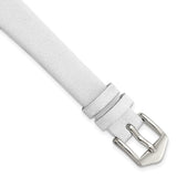 Gilden 12mm White Classic Calfskin Leather with Silver-tone Aluminum Buckle 6.6 inch Watch Band