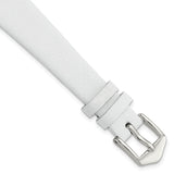 Gilden 14mm White Classic Calfskin Leather with Silver-tone Aluminum Buckle 6.6 inch Watch Band
