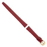 Gilden 12mm Dark Red Classic Calfskin Gold-tone Buckle Watch Band