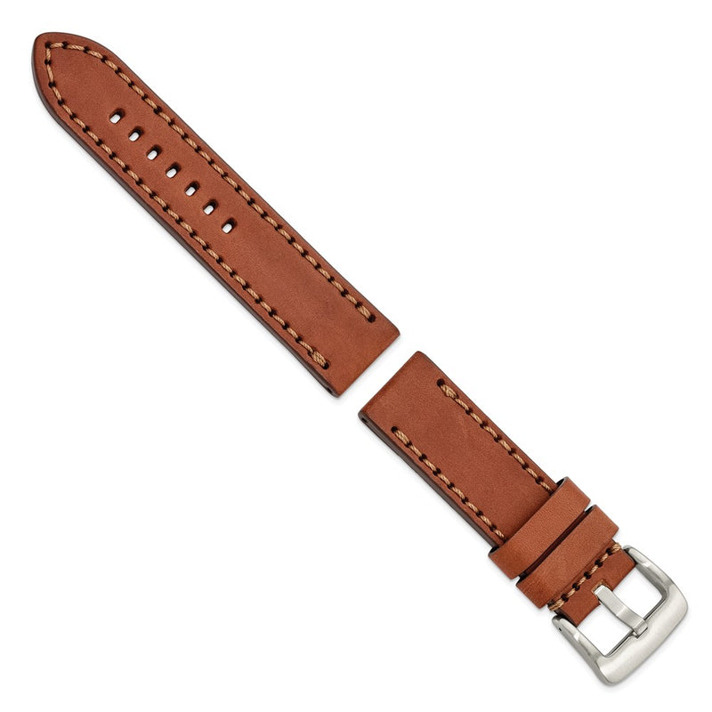 Gilden 24mm Mahogany w/Stitch Sport Calfskin w/Stainless Buckle Watch Band