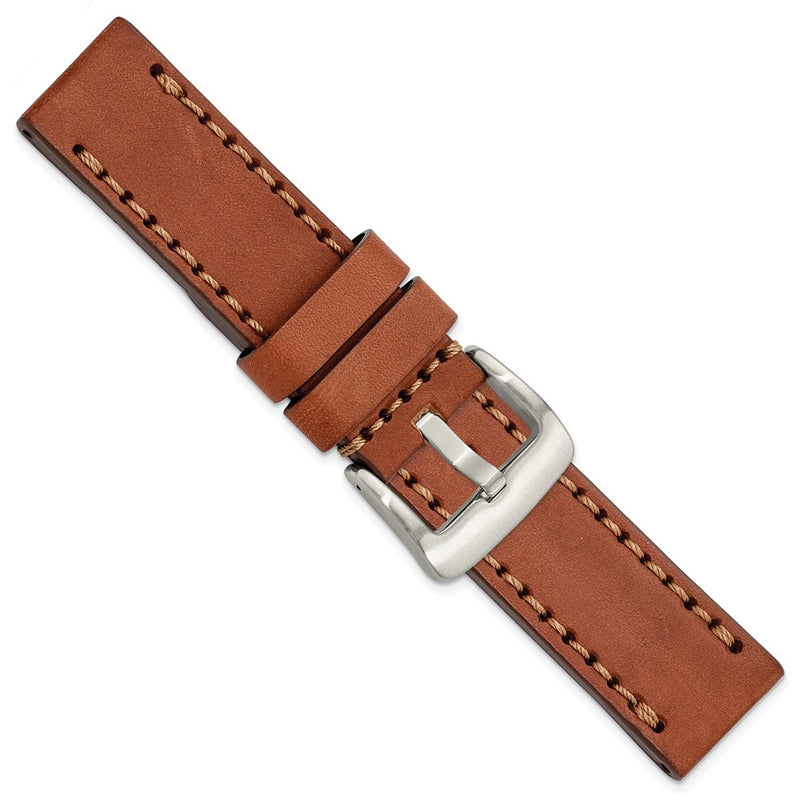 Gilden 24mm Mahogany w/Stitch Sport Calfskin w/Stainless Buckle Watch Band