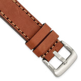 Gilden 24mm Mahogany w/Stitch Sport Calfskin w/Stainless Buckle Watch Band