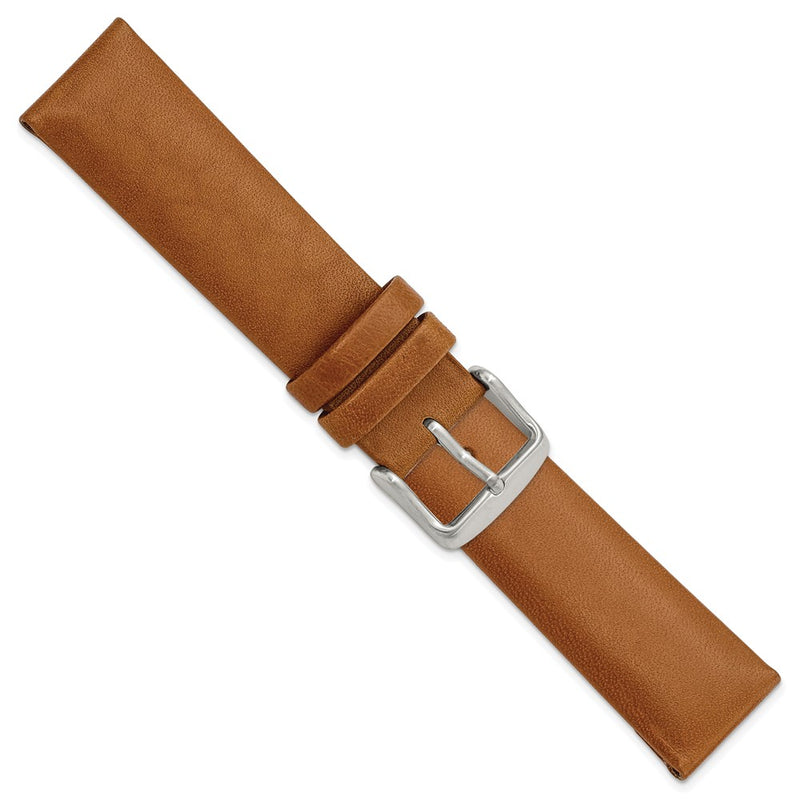 Gilden 20mm Lt. Brown Padded No-Stitch Calfskin Stainless Bckl Watch Band