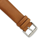 Gilden 22mm Light Brown Padded No-Stitch Calfskin Leather with Stainless Steel Buckle 7.5 inch Watch Band