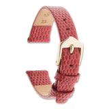 Gilden 12mm Red Flat Lizard Grain Calfskin Watch Band