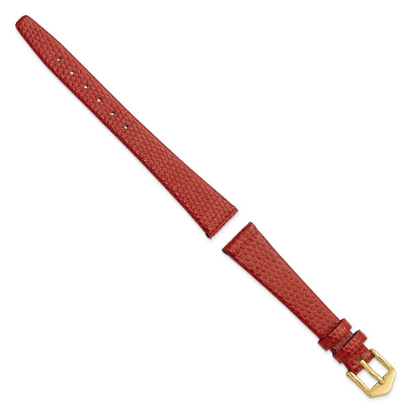 Gilden 14mm Red Flat Lizard Grain Calfskin Watch Band