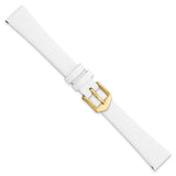 Gilden 13mm White Flat Lizard Grain Calfskin Watch Band