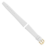 Gilden 18mm White Flat Lizard Grain Calfskin Watch Band