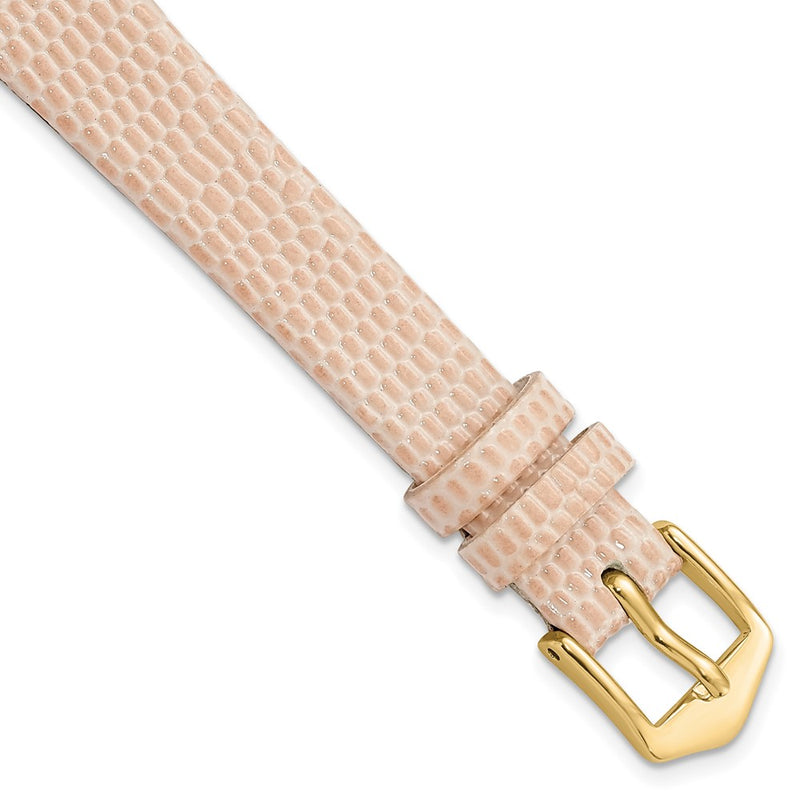 Gilden 12mm Peach Flat Lizard Grain Calfskin Watch Band