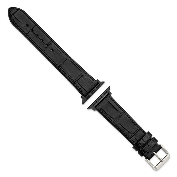 Gilden for Apple 38/40mm Black Gator Grain Calfskin Watch Band