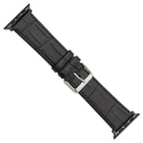 Gilden for Apple 42/44mm Black Gator Grain Calfskin Watch Band