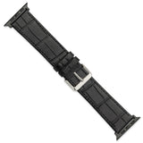 Gilden for Apple 42/44mm Black X-Long Gator Grain Calfskin Watch Band