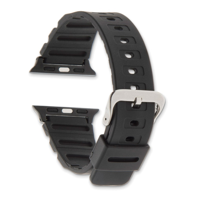 Gilden for Apple 38/40mm Smart Watch Black Polyurethane Sport with Black Adapter and Stainless Steel Buckle 8.1 inch Watch Band