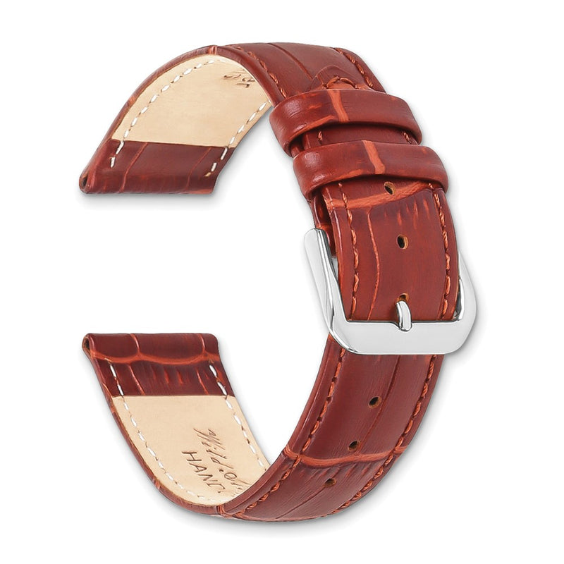 14mm Mahogany Brown Wild Alligator Gold-tone Buckle Watch Band