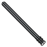 DeBeer 22mm One-Piece Black and Grey Military Ballistic G10 Nylon with Black PVD-plated Buckle 10.75 inch Watch Band