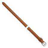 DeBeer 8mm Havana Smooth Leather with Silver-tone Buckle 6.75 inch Watch Band