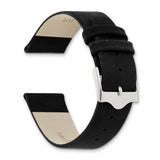 DeBeer 20mm Black Suede Flat Leather with Silver-tone Buckle 7.75 inch Watch Band