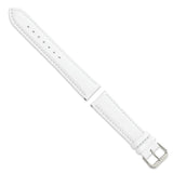 DeBeer 20mm White Smooth Leather with Silver-tone Buckle 7.5 inch Watch Band