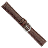 DeBeer 18mm Brown Genuine Lizard Leather with Silver-tone Buckle 7.5 inch Watch Band