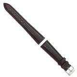 20mm Dark Brown Genuine Lizard Silver-tone Buckle Watch Band