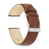 DeBeer 20mm Short Havana Lizard Grain Leather with Silver-tone Buckle 6.75 inch Watch Band