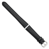 DeBeer 19mm Black Italian Leather with Silver-tone Buckle 7.5 inch Watch Band